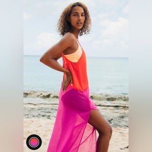 Lulus red and magenta maxi cover-up